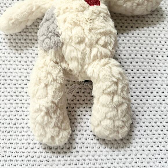 Mary Meyer NWT Beau Putty Puppy 37954 Red Heart Beige Fluffy Soft Toy Plush Dog - Picture 3 of 6